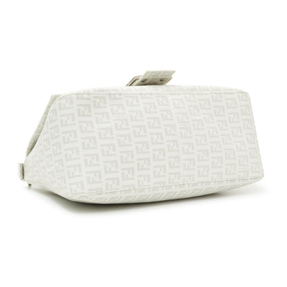 Exclusive Fendi White Zucchino Mama Baguette — Back View