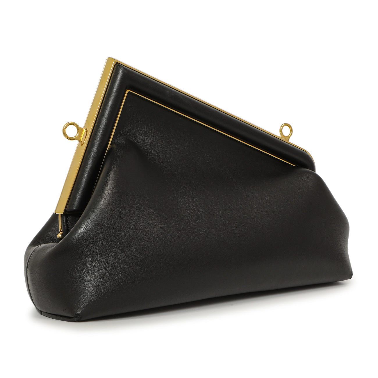 Exclusive Fendi Black Shiny Nappa Small Fendi First — Side View