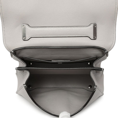 Exclusive Salvatore Ferragamo Grey Calfskin Small Margot Top Handle — Top View