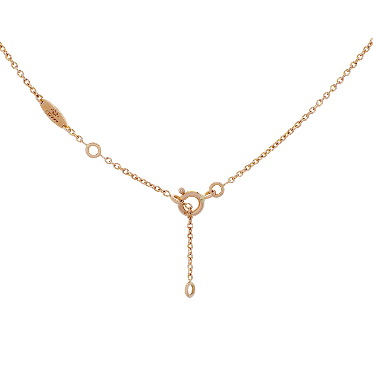 Exclusive Christian Dior 18K Rose Gold Diamond Pink Opal Rose des Vents Necklace — Top View