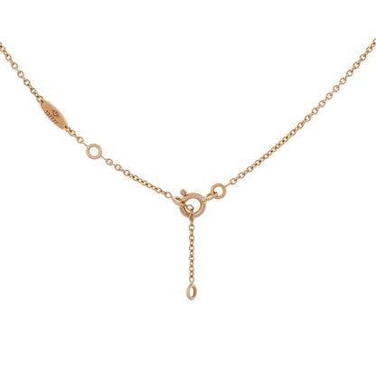 Exclusive Christian Dior 18K Rose Gold Diamond Pink Opal Rose des Vents Necklace — Top View