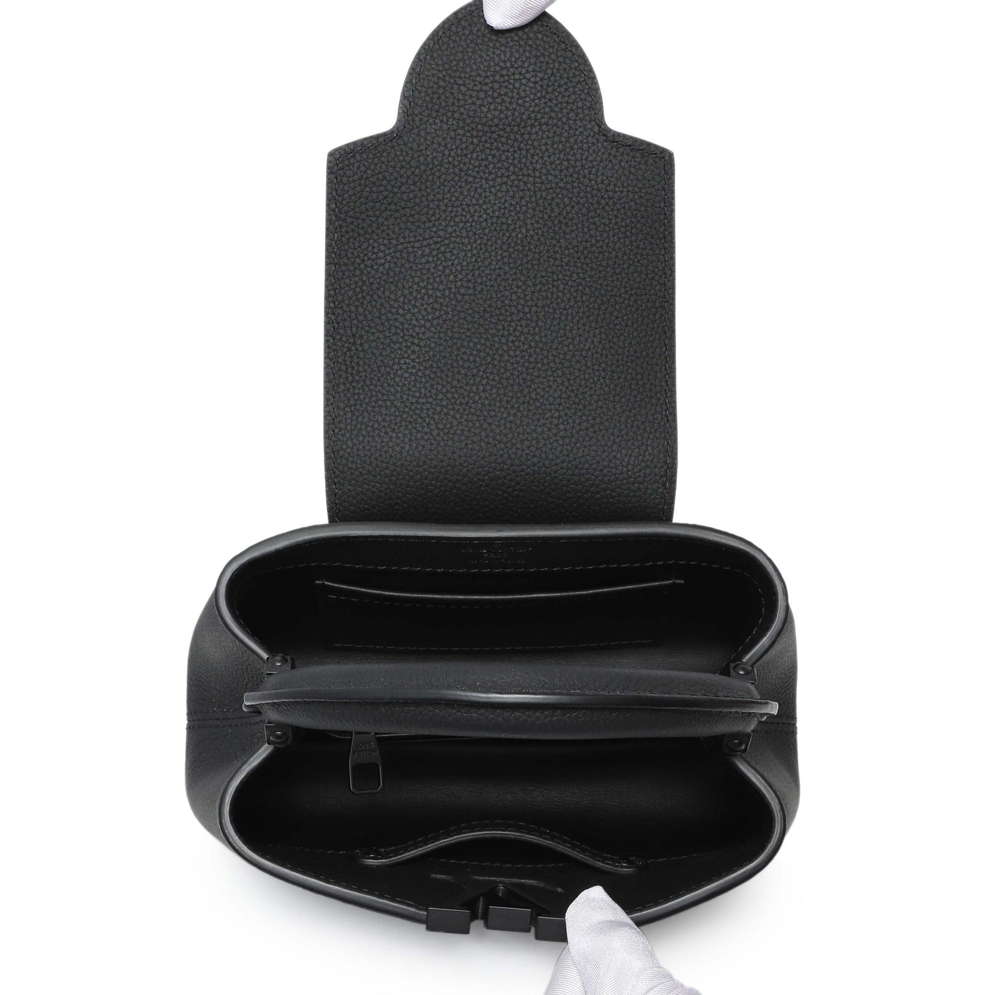 Exclusive Louis Vuitton Black Matte Taurillon Capucines East West Mini — Lifestyle View