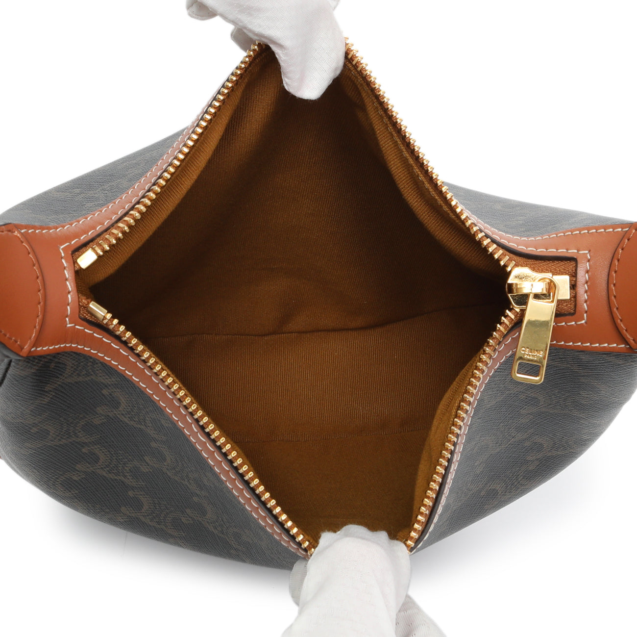Exclusive Celine Trimophe Canvas Heloise Bag — Top View
