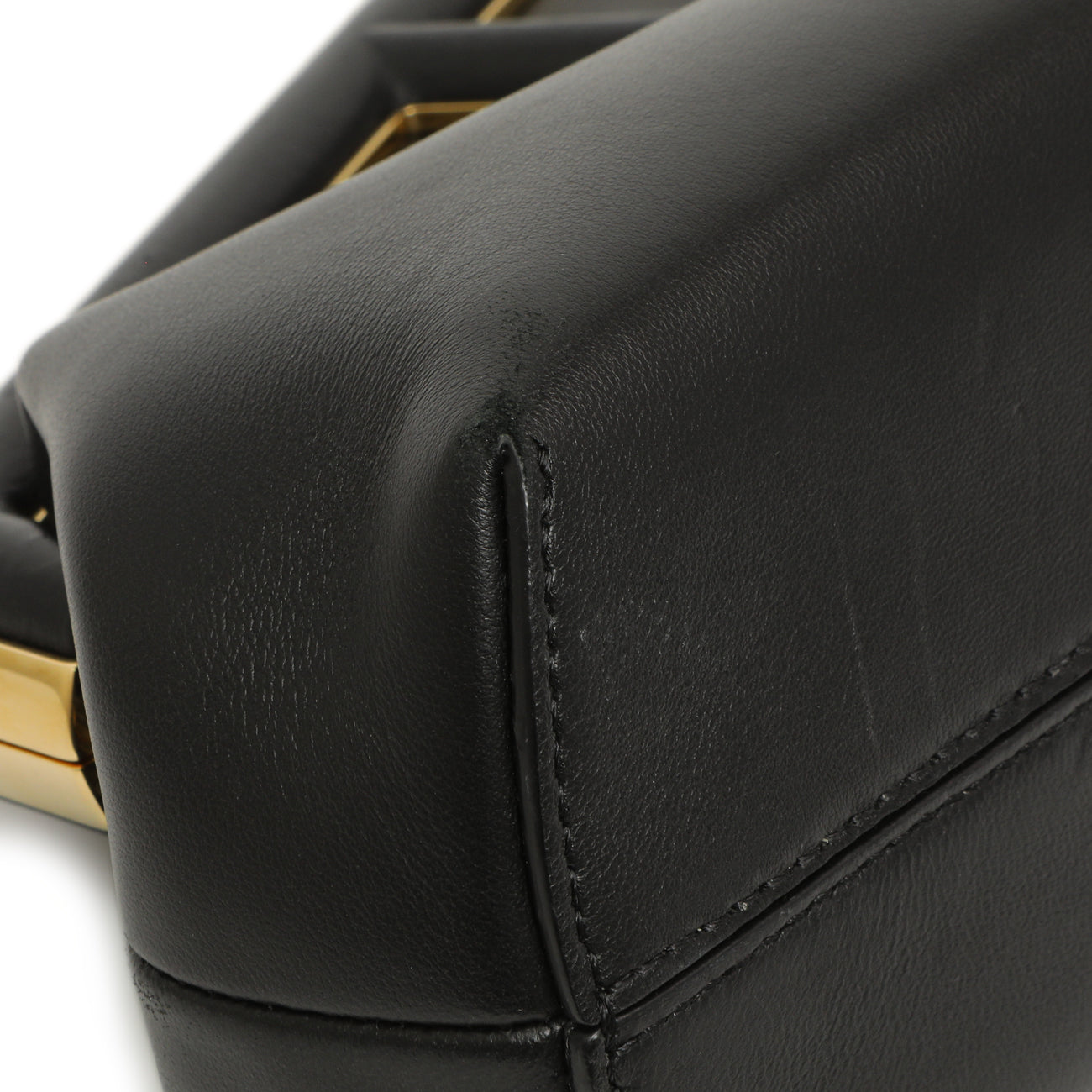 Exclusive Fendi Black Shiny Nappa Small Fendi First — Top View