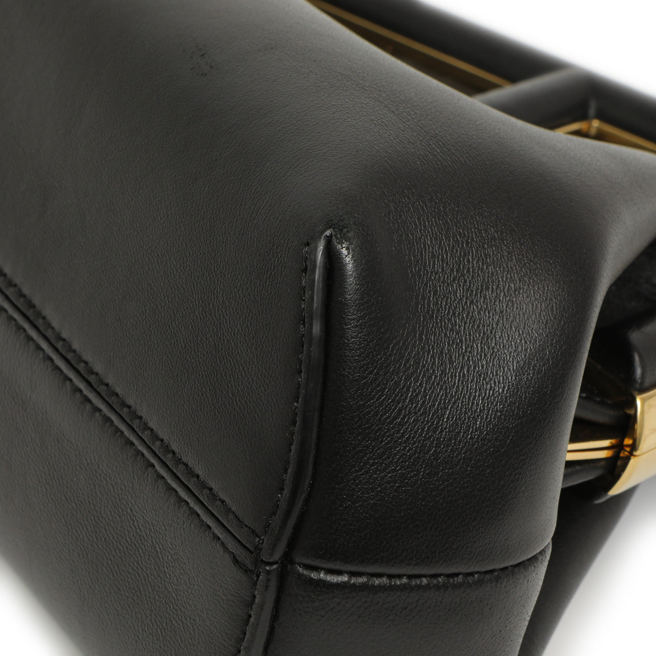 Exclusive Fendi Black Shiny Nappa Small Fendi First — Detail View