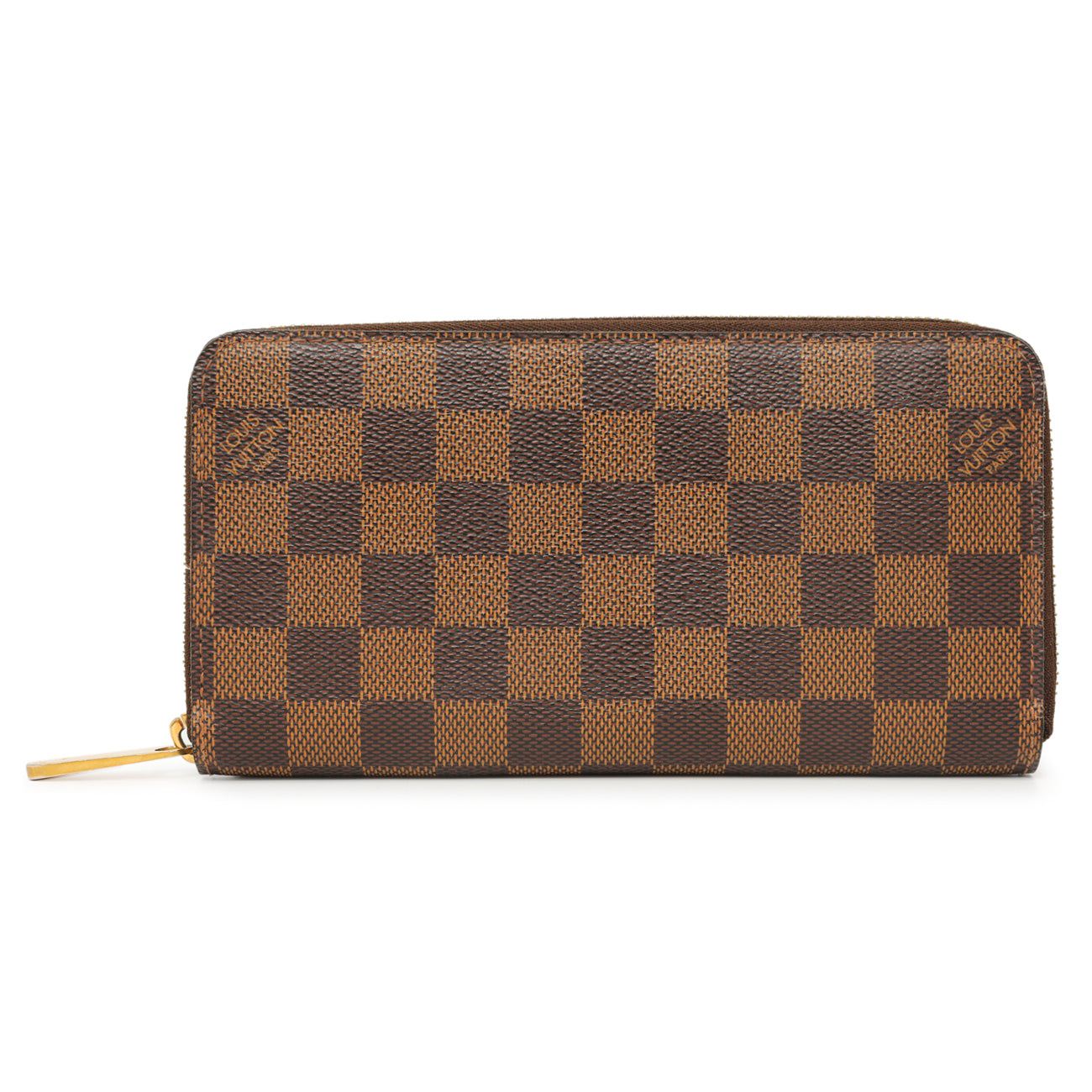 Exclusive Louis Vuitton Damier Ebene Zippy Wallet — Front View