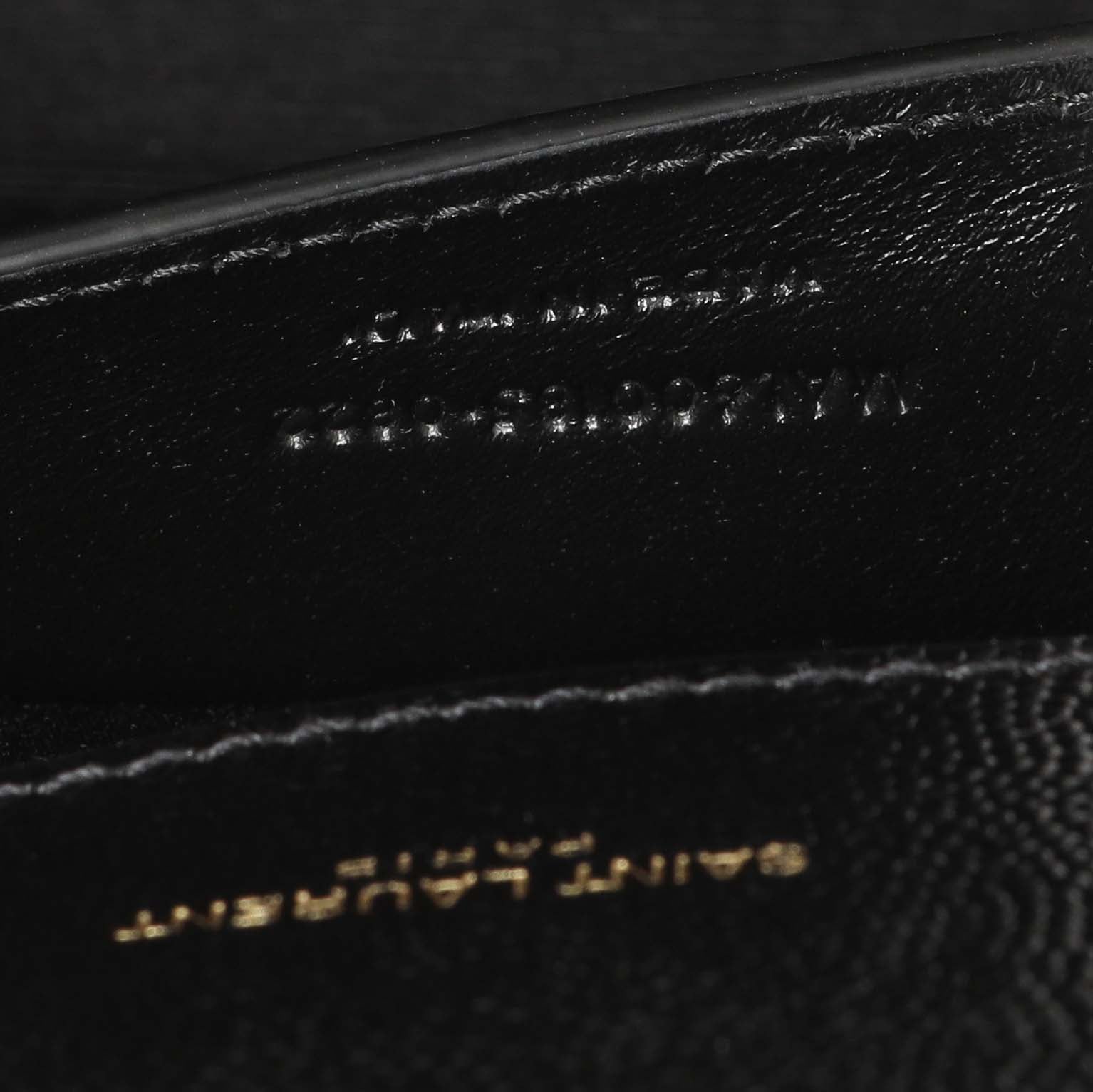 Exclusive Saint Laurent Black Grain De Poudre Matelasse Chevron Medium Triquilt Monogram Satchel — Lifestyle View