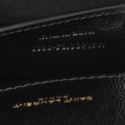 Exclusive Saint Laurent Black Grain De Poudre Matelasse Chevron Medium Triquilt Monogram Satchel — Lifestyle View