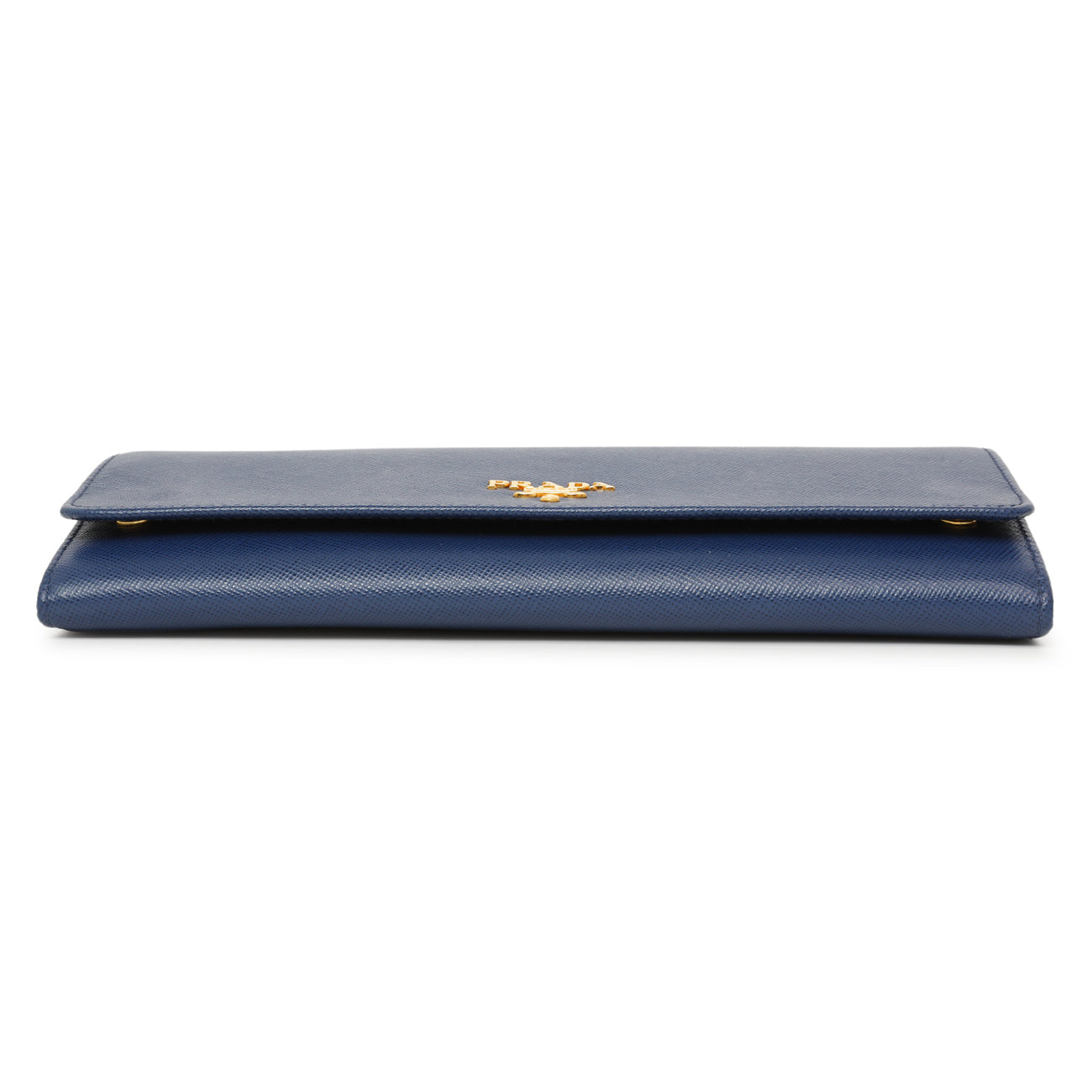 Exclusive Prada Blue Saffiano Chain Wallet — Back View