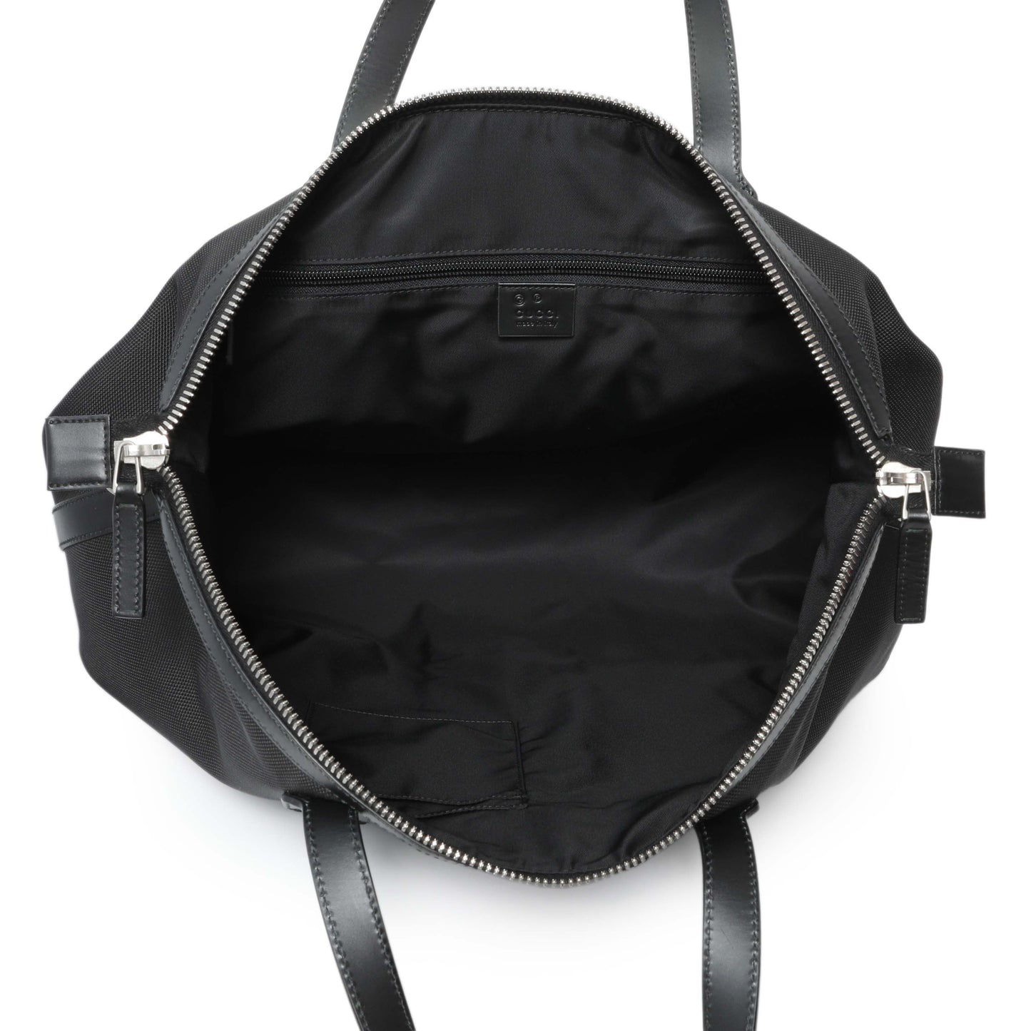 Exclusive Gucci Black Techno Canvas Web Duffle — Top View