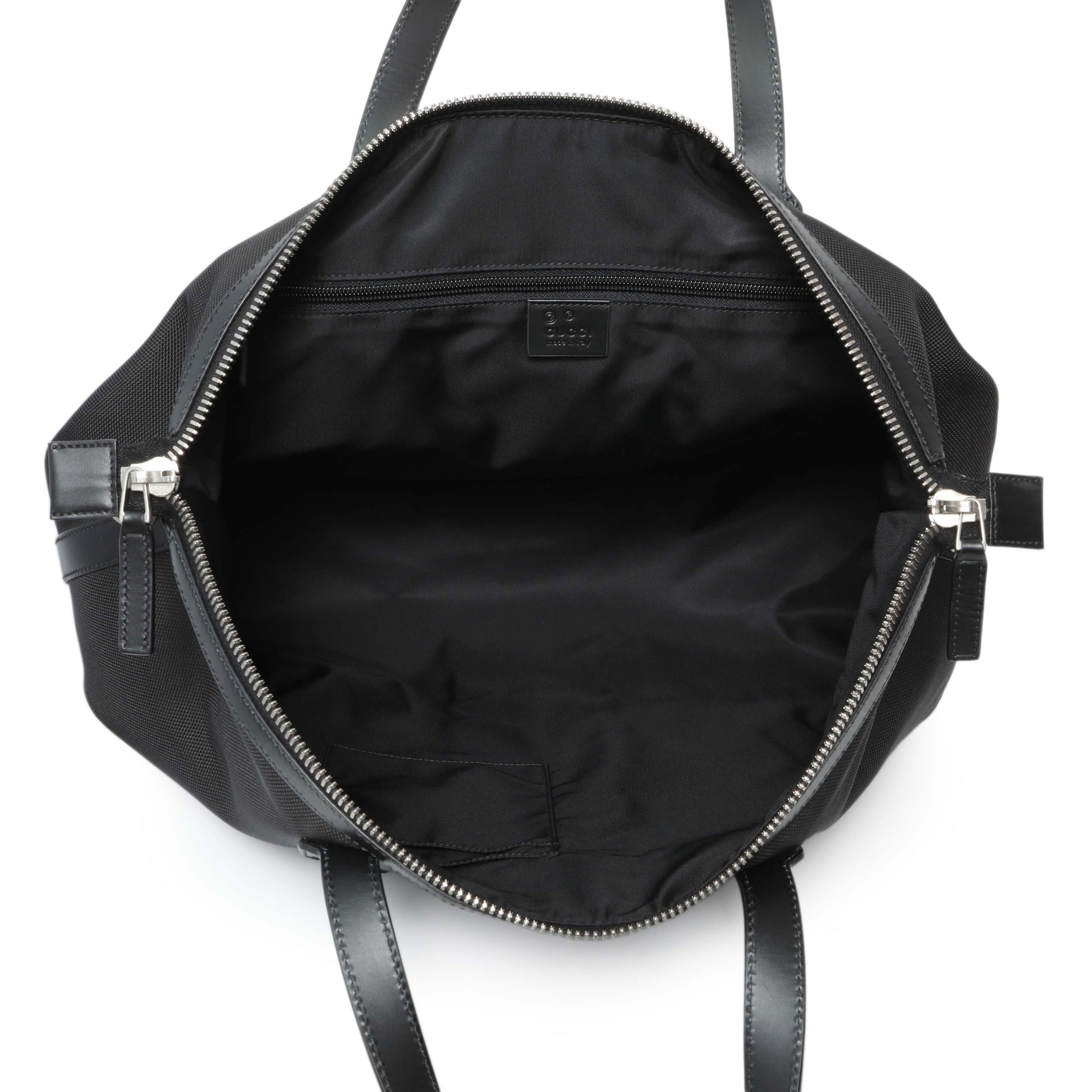 Exclusive Gucci Black Techno Canvas Web Duffle — Top View