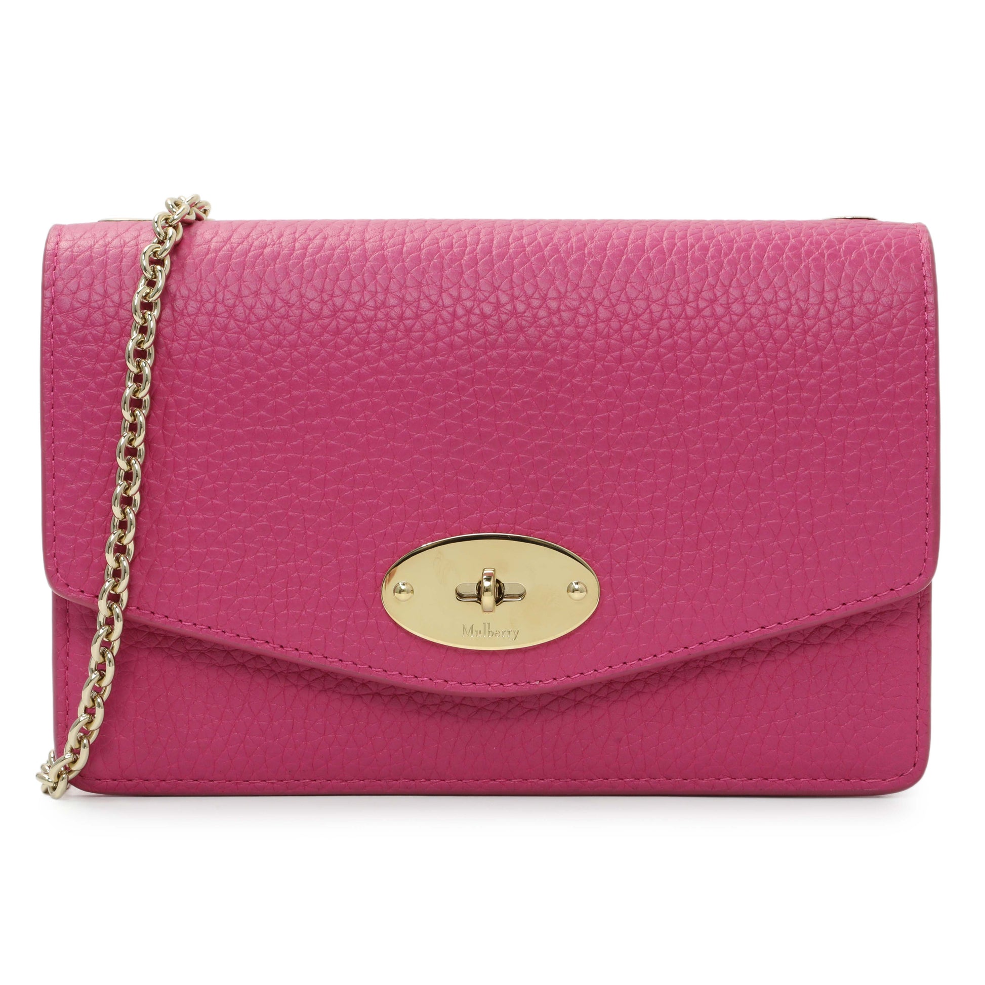 Exclusive Mulberry Pink Grained Calfskin Small Darley Crossbody — Front View