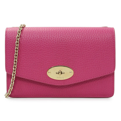 Exclusive Mulberry Pink Grained Calfskin Small Darley Crossbody — Front View