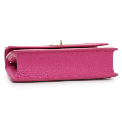 Exclusive Mulberry Pink Grained Calfskin Small Darley Crossbody — Back View