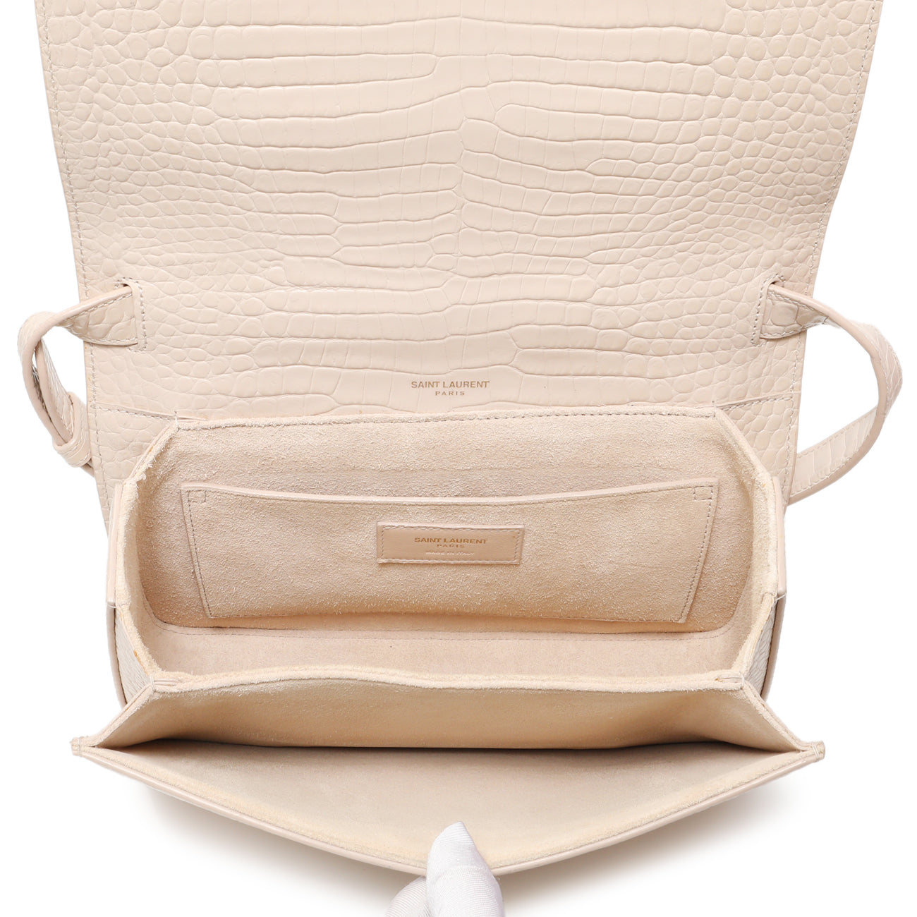 Exclusive Saint Laurent Light Pink Crocodile Embossed Calfskin Medium Bellechasse — Alternate View 9