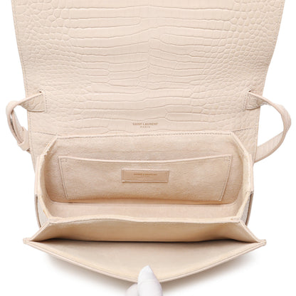Exclusive Saint Laurent Light Pink Crocodile Embossed Calfskin Medium Bellechasse — Alternate View 9