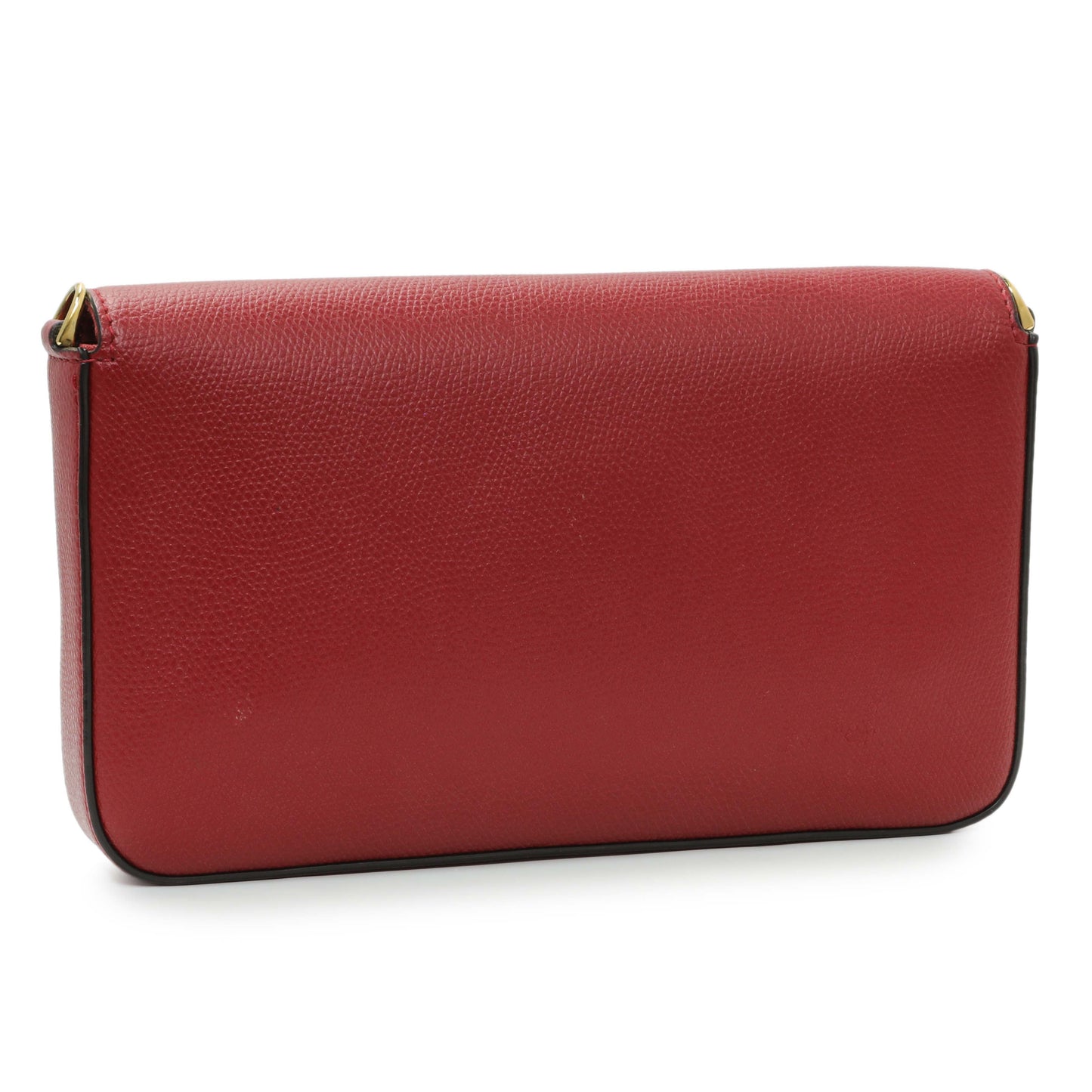 Exclusive Fendi Red Vitello Cruise F is Fendi Wallet on Chain — Side View