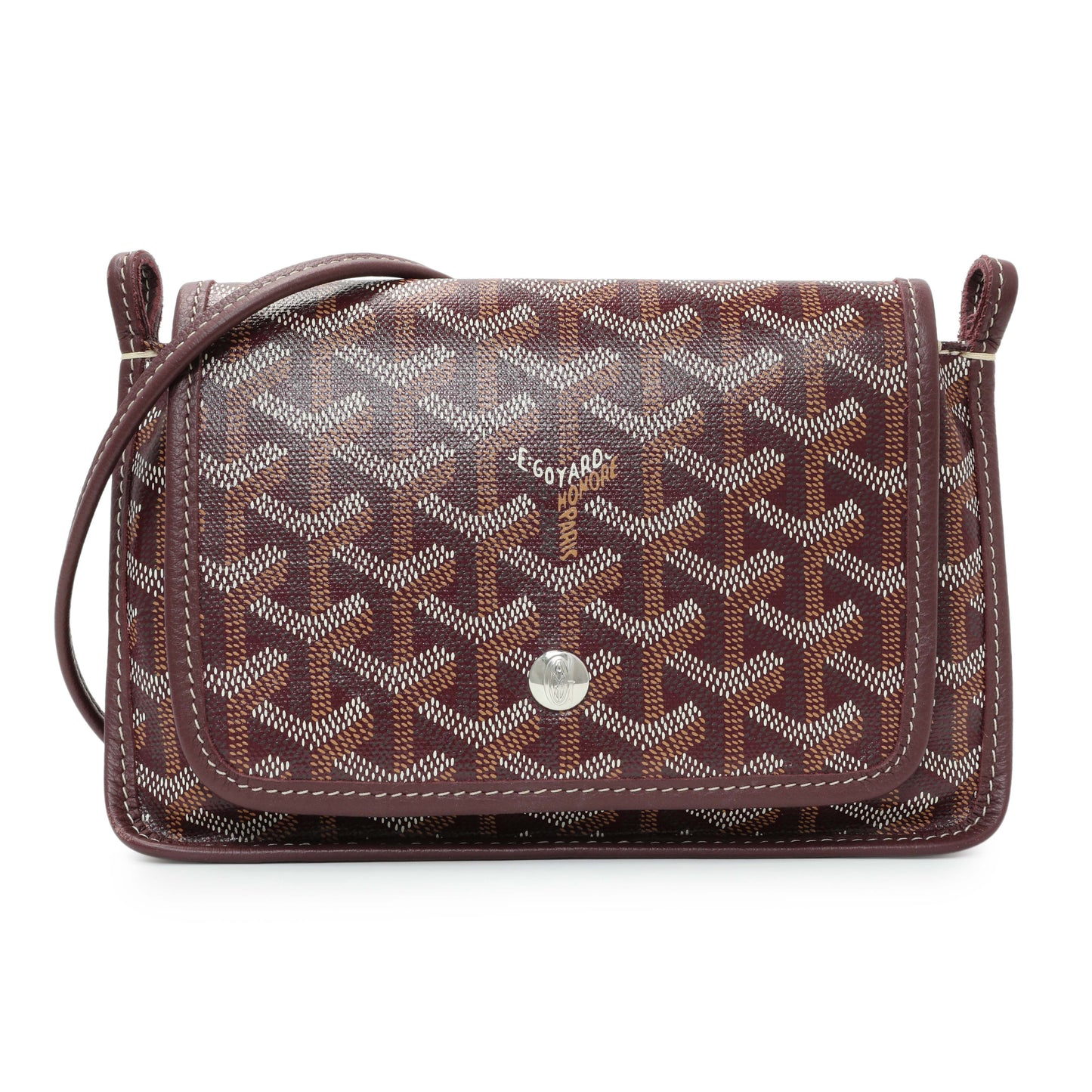 Exclusive Goyard Burgundy Goyardine Plumet Wallet Clutch — Front View
