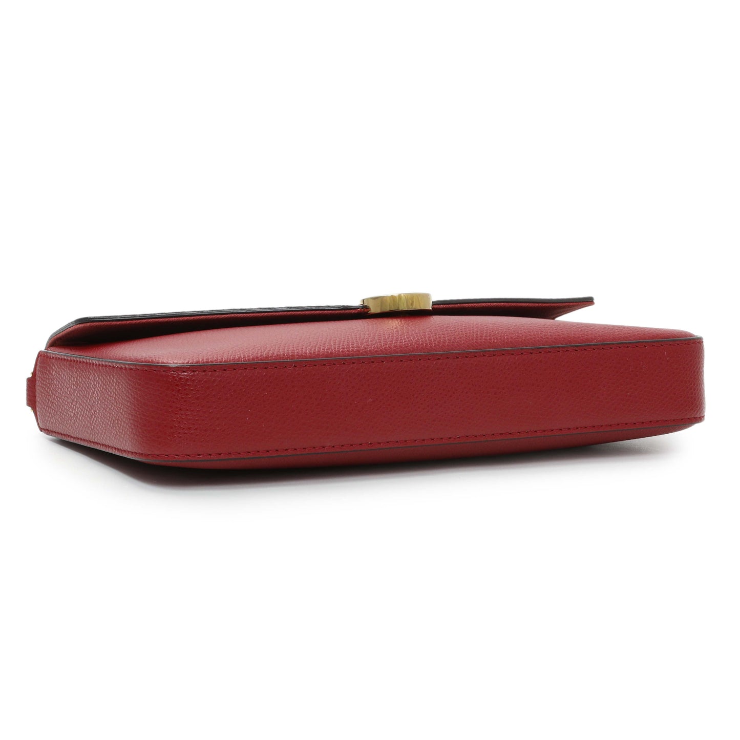Exclusive Fendi Red Vitello Cruise F is Fendi Wallet on Chain — Back View
