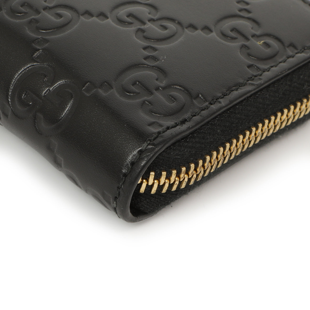 Exclusive Gucci Black Guccissima Zip Around Card Case — Alternate View 7