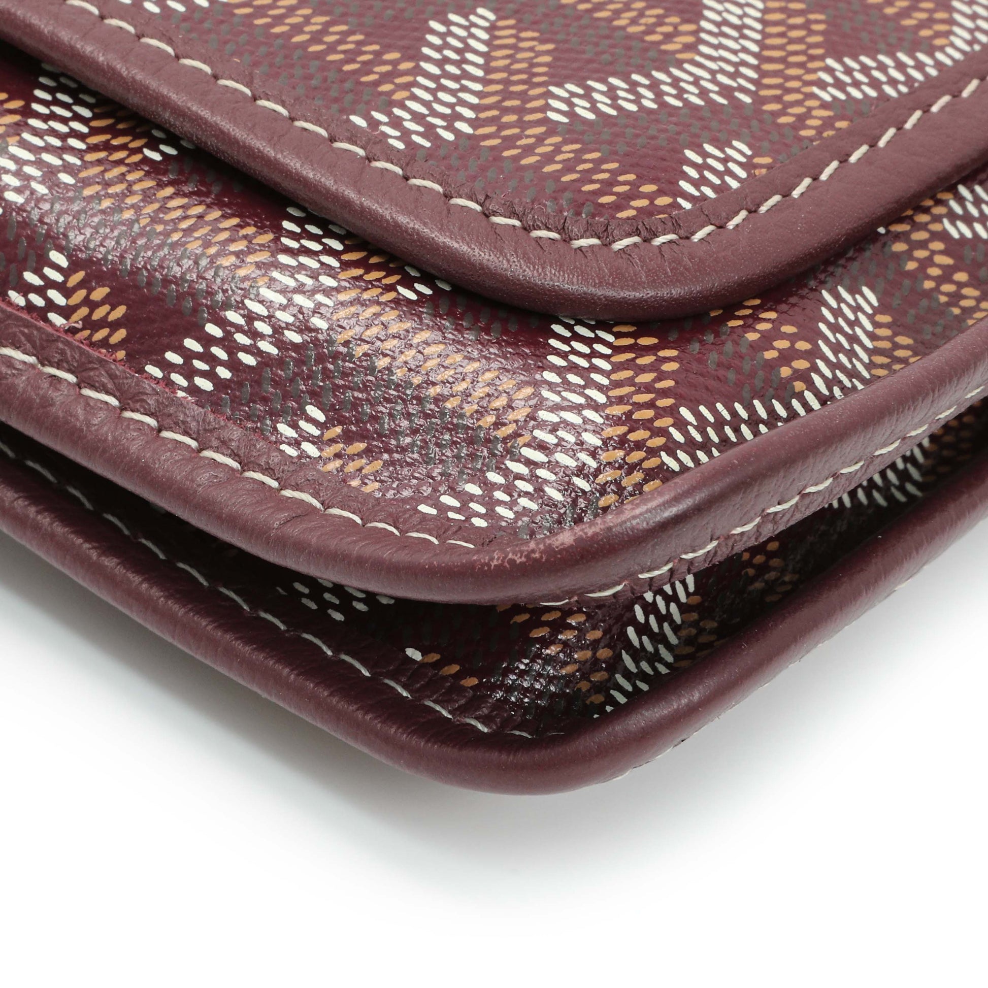 Exclusive Goyard Burgundy Goyardine Plumet Wallet Clutch — Top View