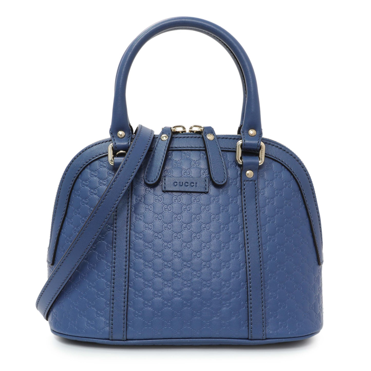Exclusive Gucci Blue Microguccissima Mini Dome Bag — Front View
