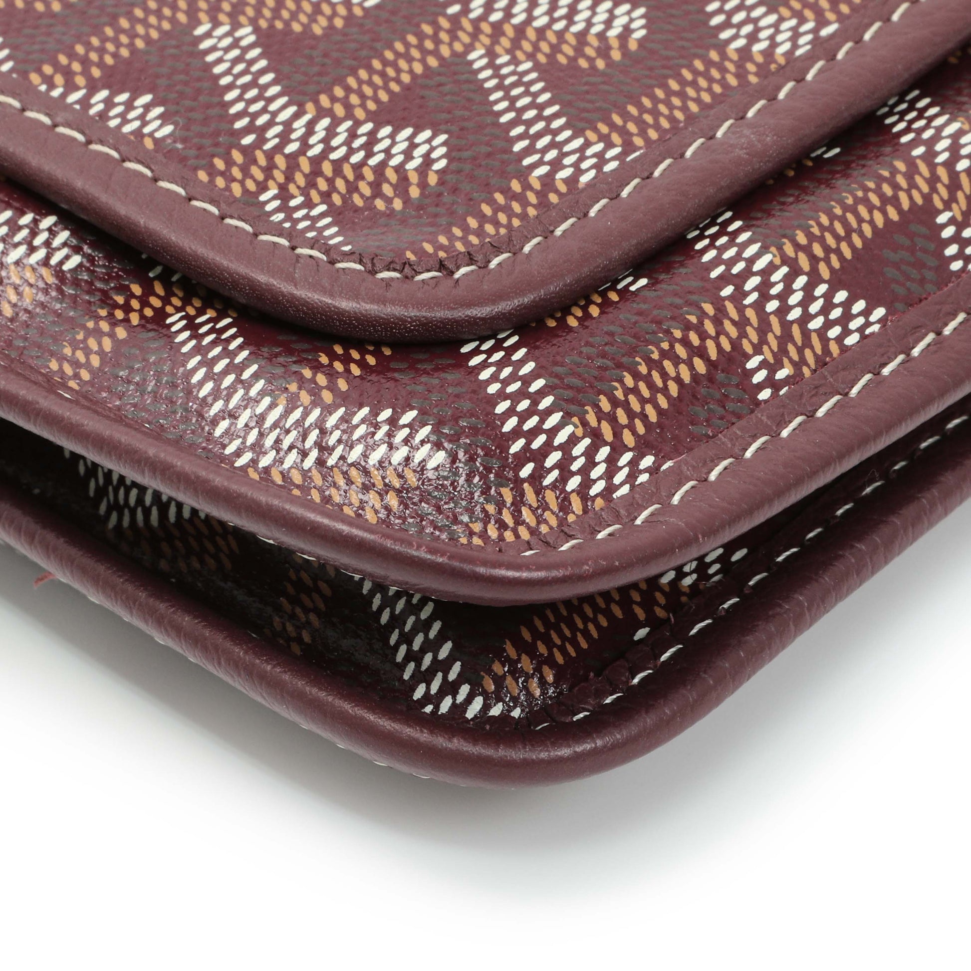 Exclusive Goyard Burgundy Goyardine Plumet Wallet Clutch — Detail View