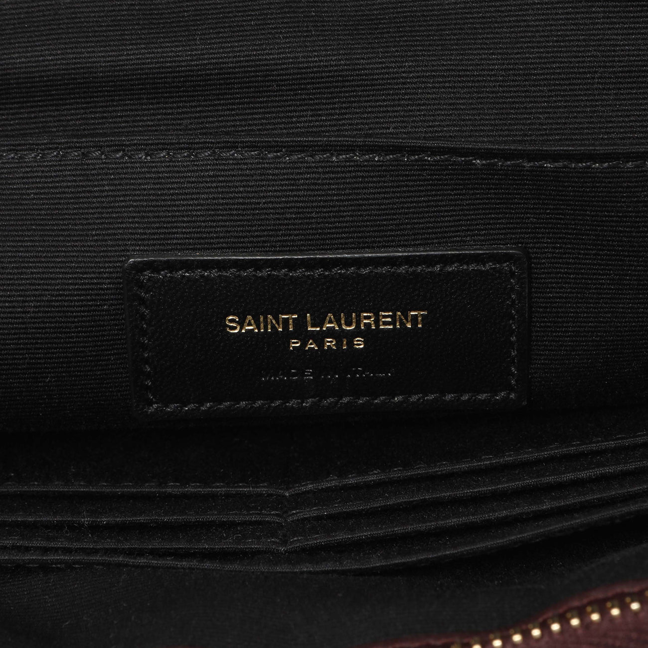 Exclusive Saint Laurent Burgundy Calfskin Matelasse Chevron Monogram Document Holder — Detail View