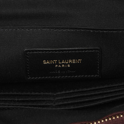 Exclusive Saint Laurent Burgundy Calfskin Matelasse Chevron Monogram Document Holder — Detail View