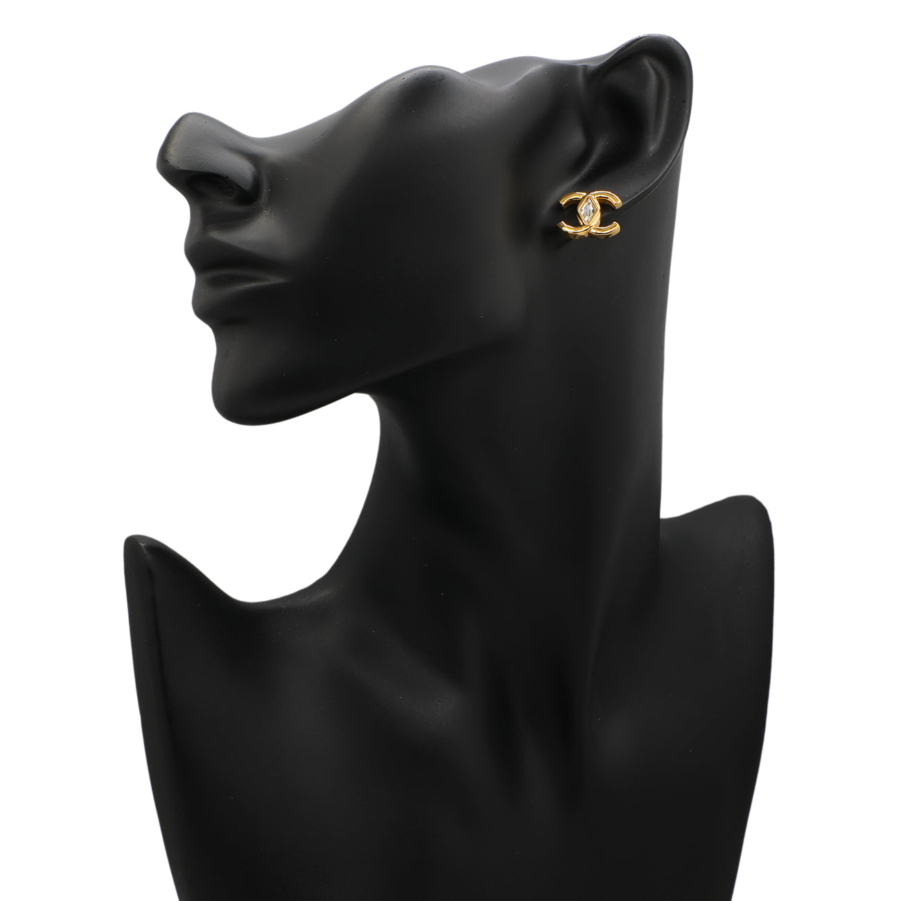Exclusive Chanel Crystal CC Earrings — Top View