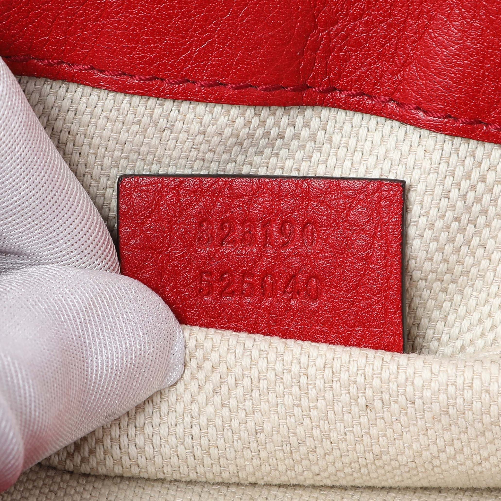 Exclusive Gucci Red Pebbled Calfskin Small Soho Flap Crossbody — Alternate View 14