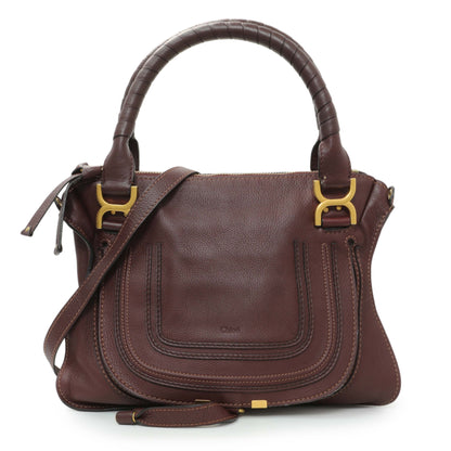 Exclusive Chloe Burgundy Calfskin Medium Marcie Satchel — Front View
