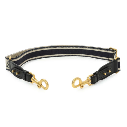 Exclusive Christian Dior Canvas Embroidered Shoulder Strap — Side View
