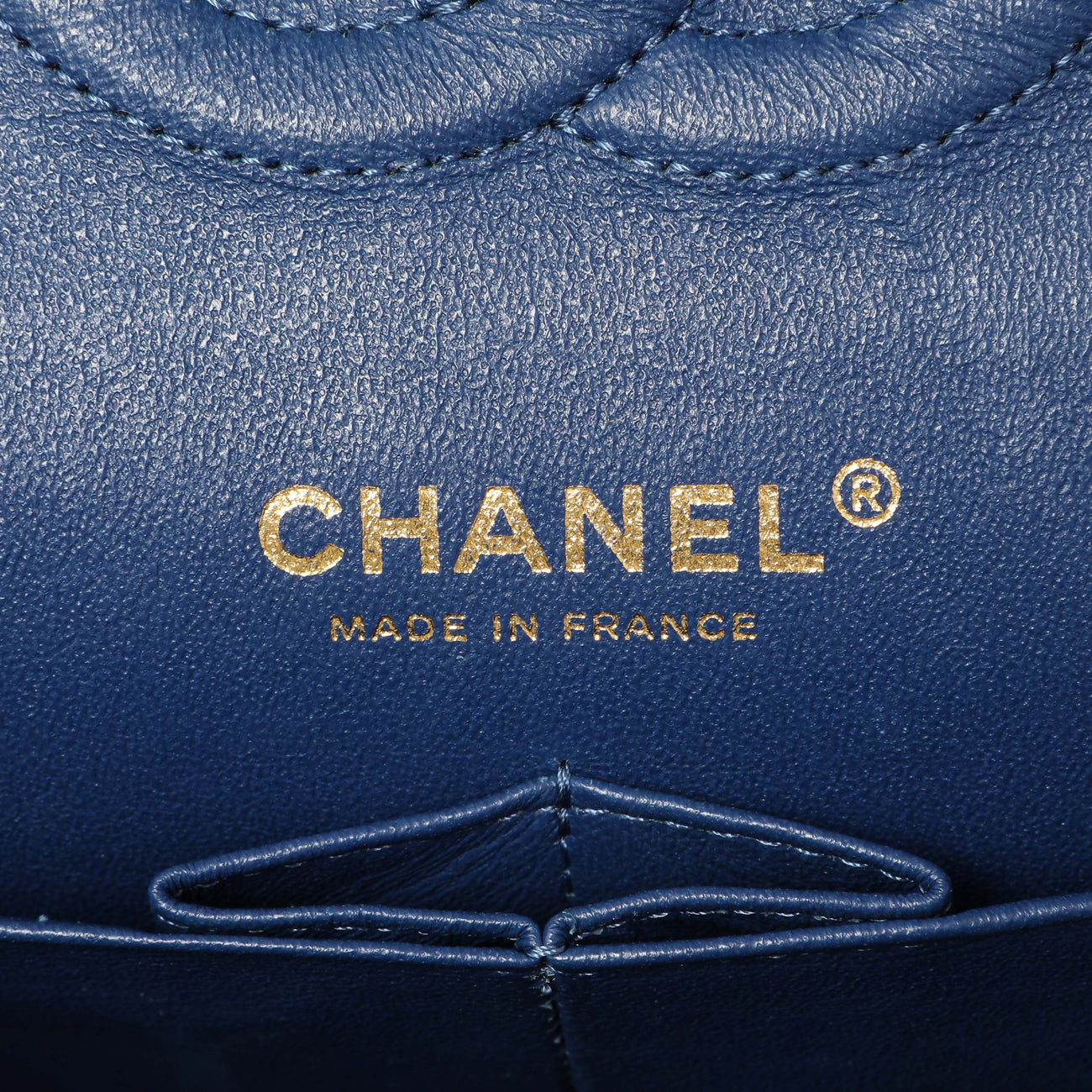 Exclusive Chanel Quilted Denim Medium Classic Double Flap — Detail View