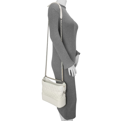 Exclusive Chanel Patent White Goatskin Quilted Medium Gabrielle Hobo — Alternate View 11