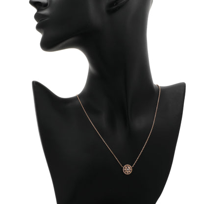 Exclusive Christian Dior 18K Rose Gold Diamond Pink Opal Rose des Vents Necklace — Detail View