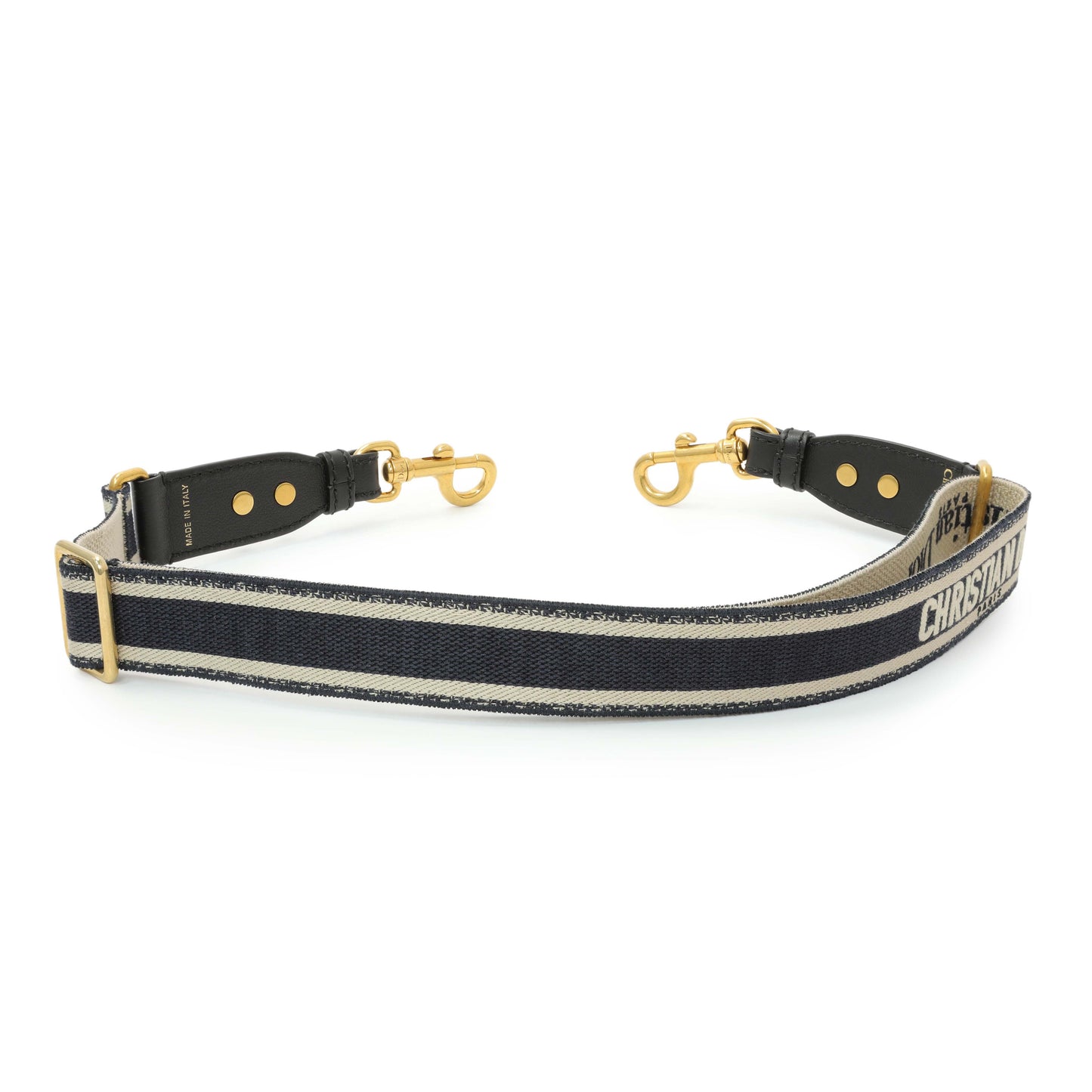 Exclusive Christian Dior Canvas Embroidered Shoulder Strap — Front View