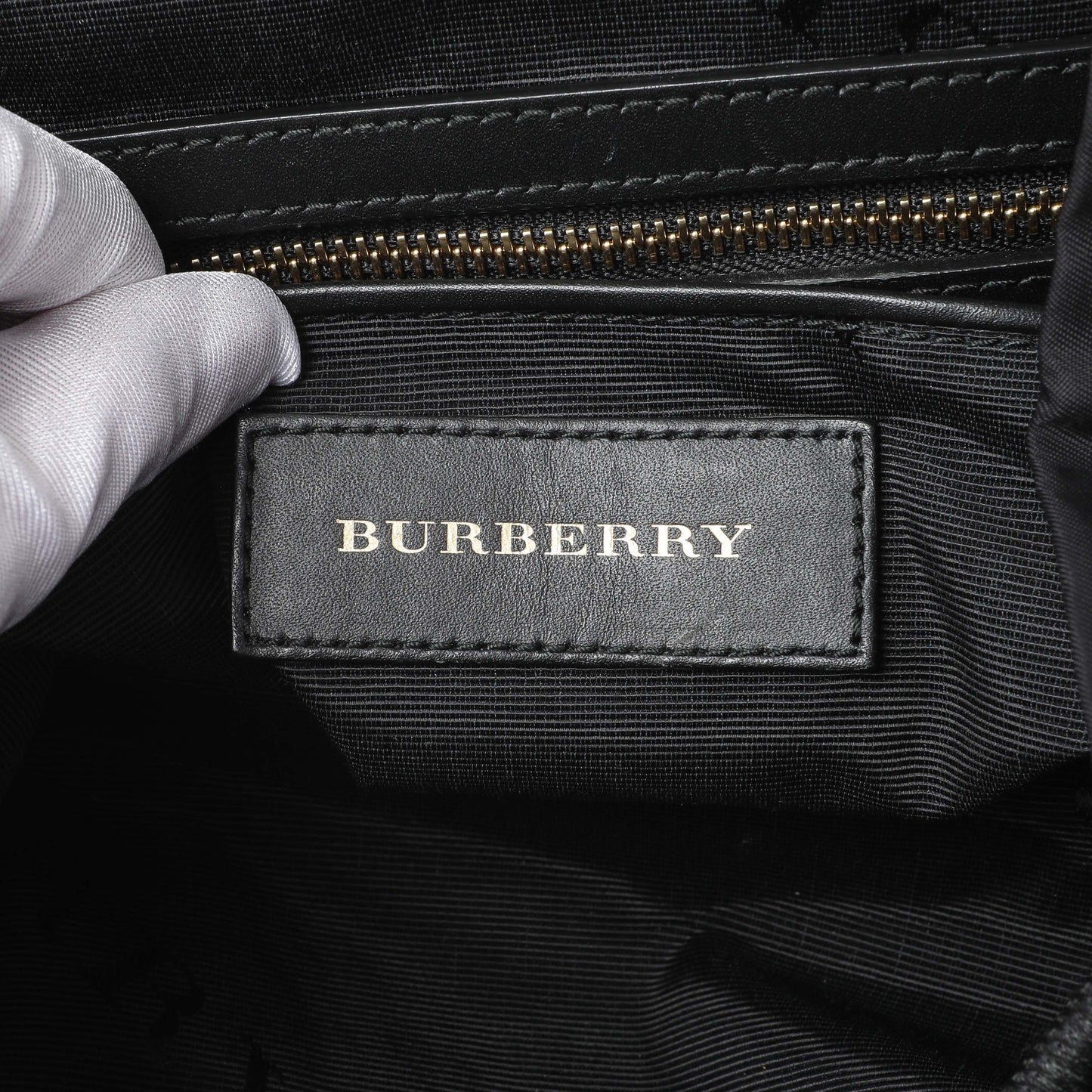 Exclusive Burberry Black Nylon Medium Rucksack — Detail View