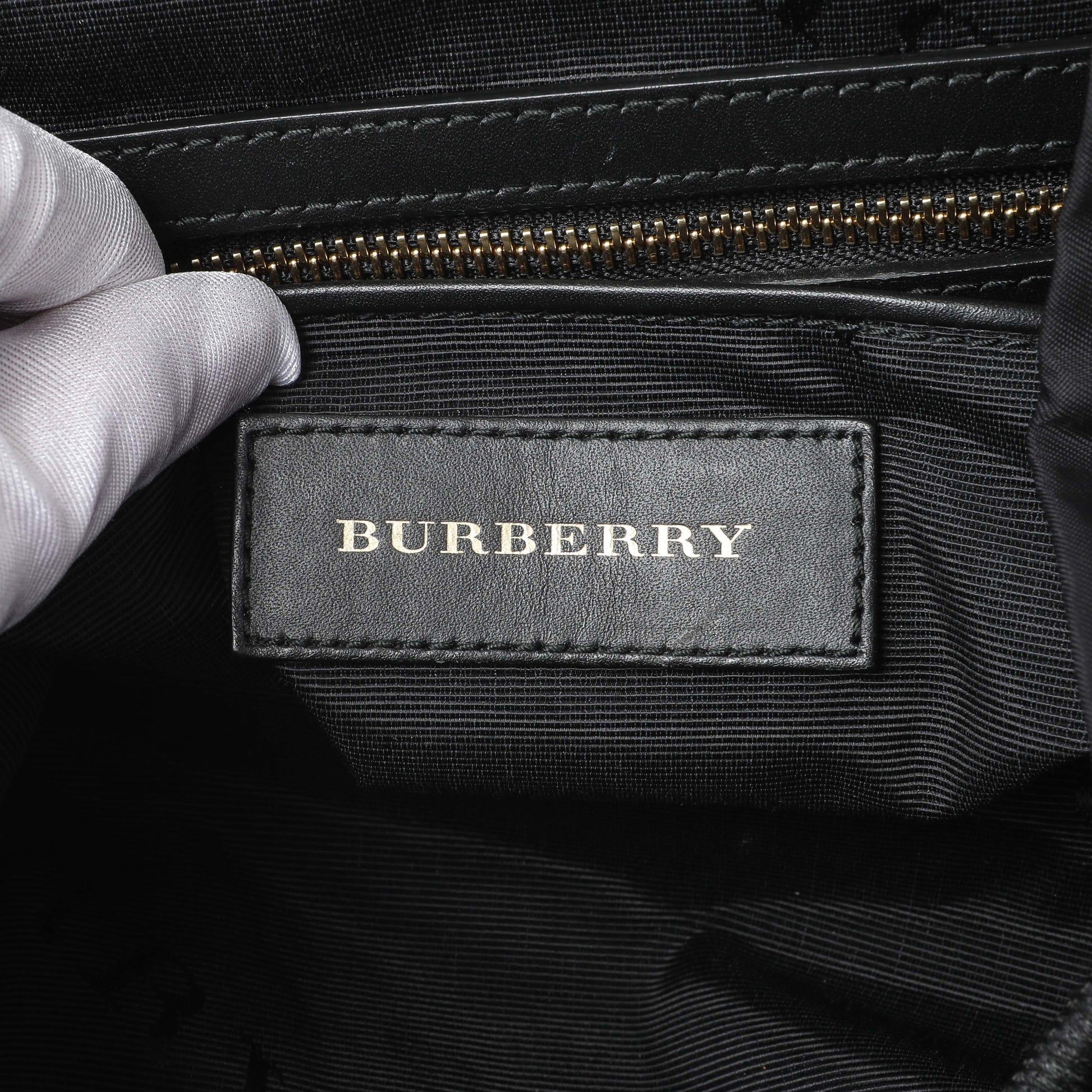 Exclusive Burberry Black Nylon Medium Rucksack — Detail View