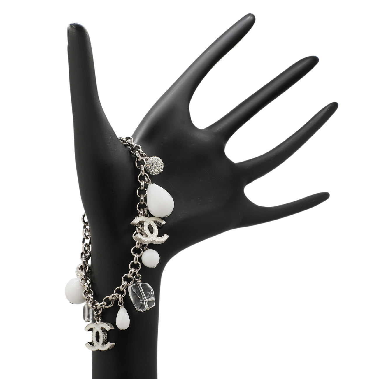 Exclusive Chanel CC Crystal Charm Bracelet — Back View