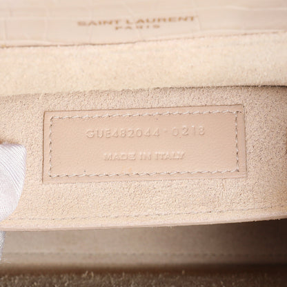 Exclusive Saint Laurent Light Pink Crocodile Embossed Calfskin Medium Bellechasse — Alternate View 11