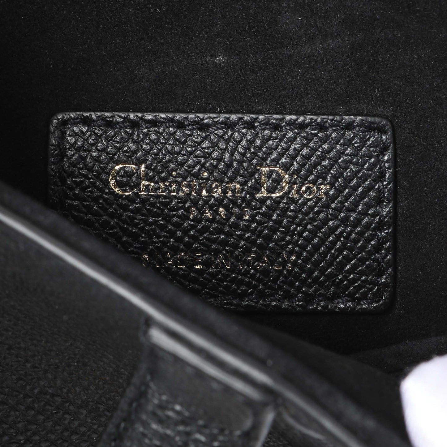 Exclusive Christian Dior Grained Calfskin Mini Saddle Bag — Detail View