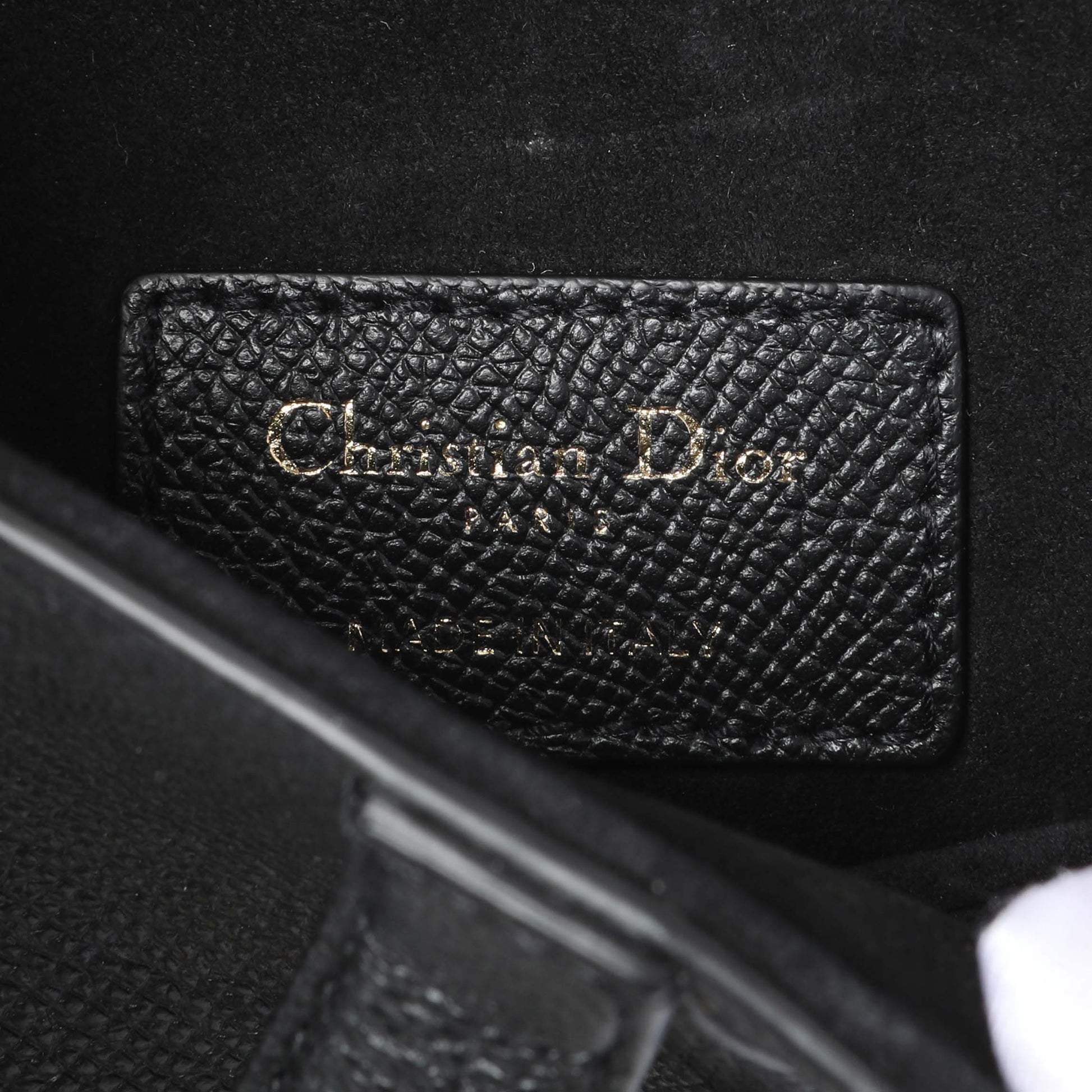 Exclusive Christian Dior Grained Calfskin Mini Saddle Bag — Detail View