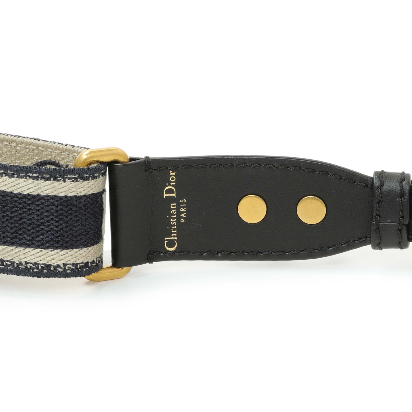 Exclusive Christian Dior Canvas Embroidered Shoulder Strap — Back View