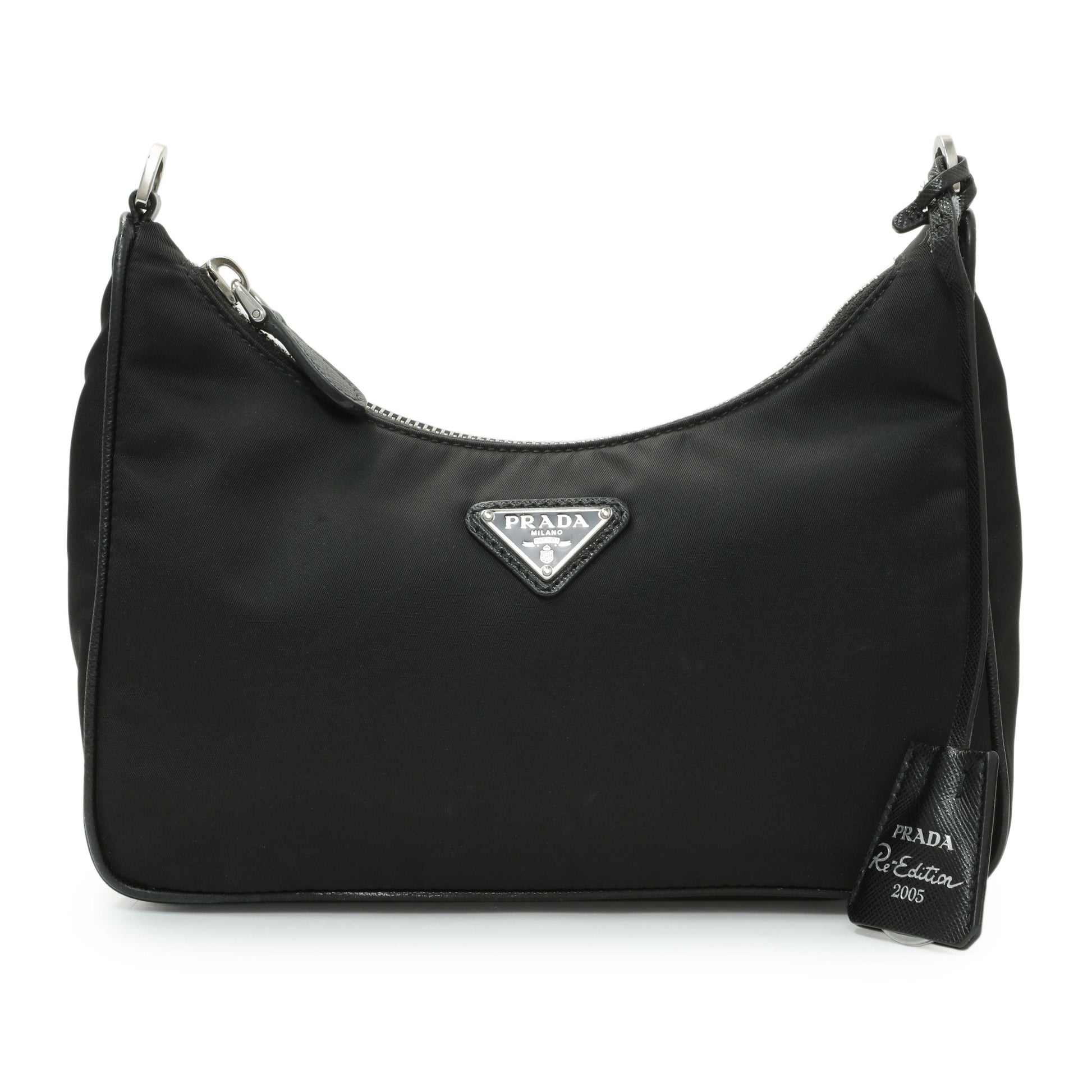 Exclusive Prada Black Nylon Re-Edition 2005 Shoulder Bag — Side View