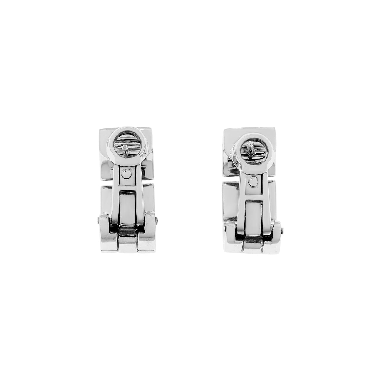 Exclusive Cartier 18K White Gold Panthere Maillon Earrings — Side View