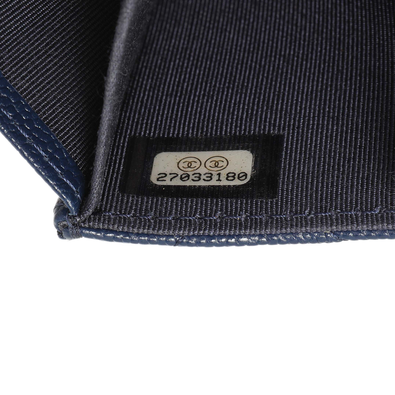 Exclusive Chanel Blue Quilted Caviar Flap Card Holder Wallet — Lifestyle View