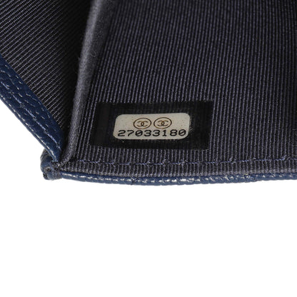 Exclusive Chanel Blue Quilted Caviar Flap Card Holder Wallet — Lifestyle View