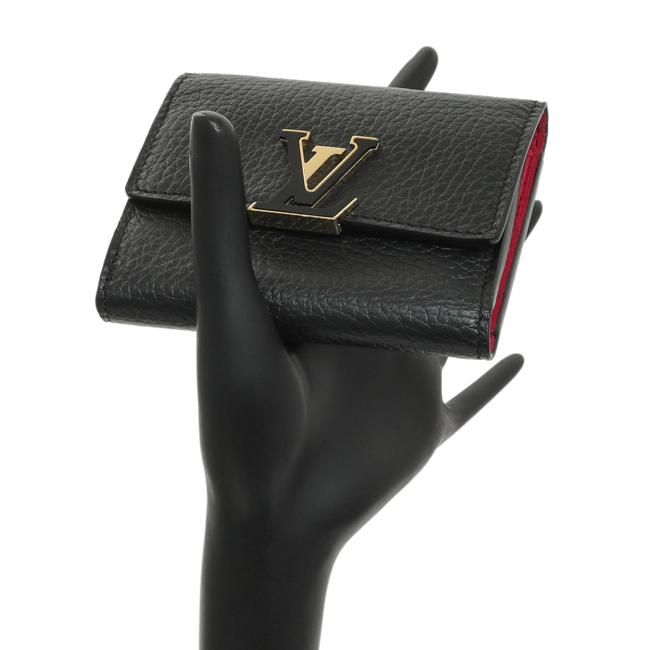 Exclusive Louis Vuitton Black Taurillon Capucines XS Wallet — Lifestyle View