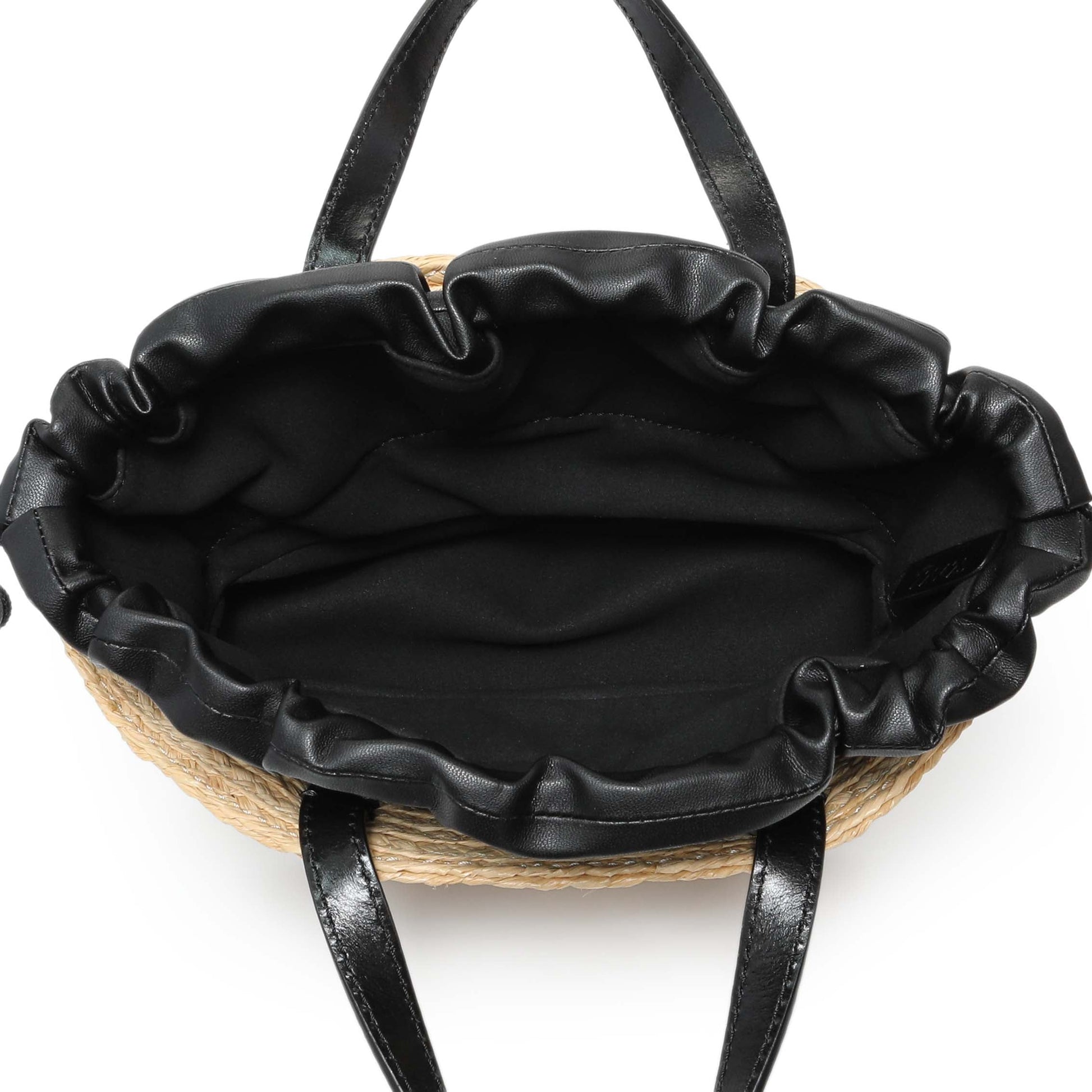 Exclusive Balmain Raffia Mini Shuffle Tote — Top View